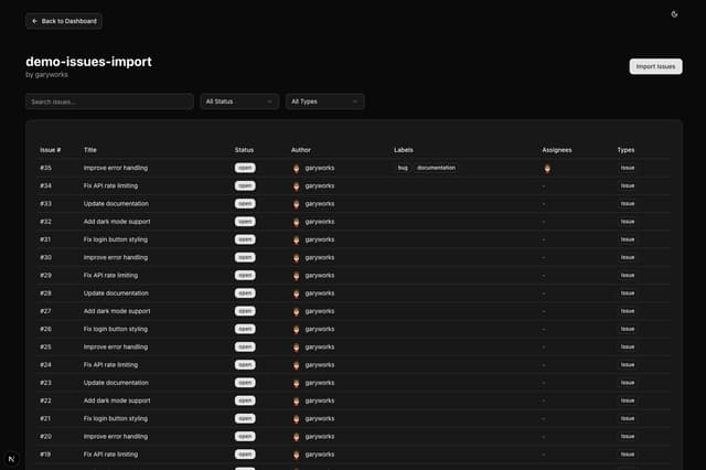 GitHub Issues Importer